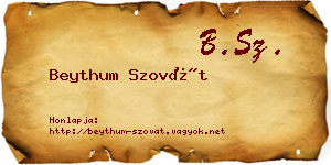Beythum Szovát névjegykártya